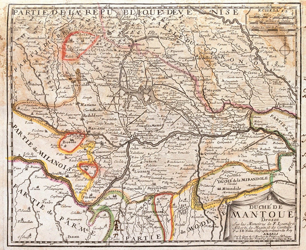 Karte der Provinz Mantova (Italien) von Jean Baptiste Nolin