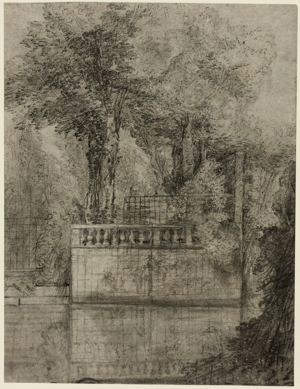 Gitterwerk und Spiegelbecken in Arcueil von Jean Baptiste Oudry
