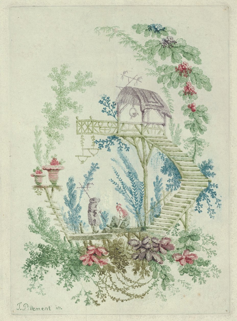 Chinoiserie aus Nouvelle Suite de Cahiers de Dessins Chinois, 1790-99 von Jean Baptiste Pillement