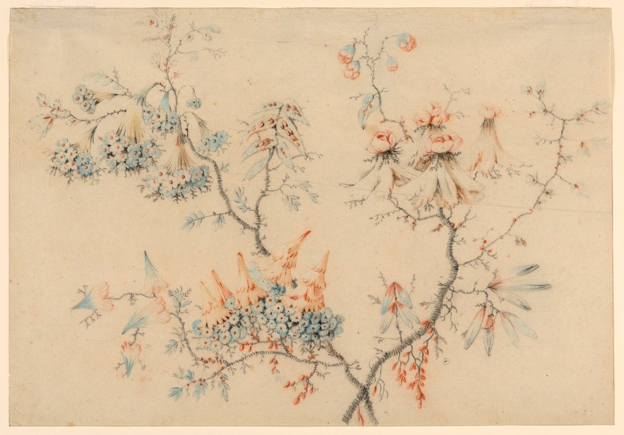 Blühende Zweige, 1775–1800 von Jean Baptiste Pillement