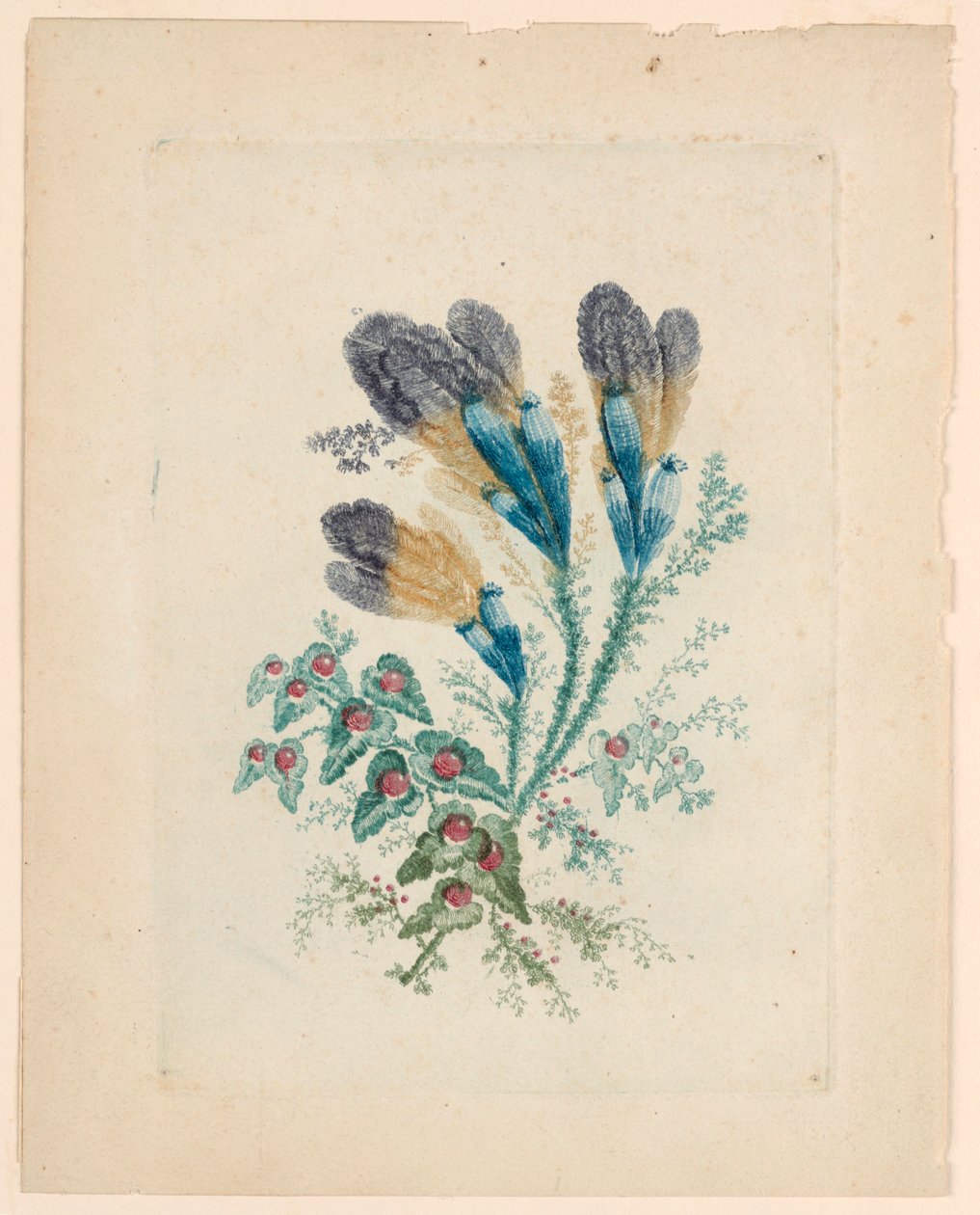 Fantastisches Blumenmotiv aus "Nouvelle Suitte de Cahiers de fleurs idéales" von Jean Baptiste Pillement