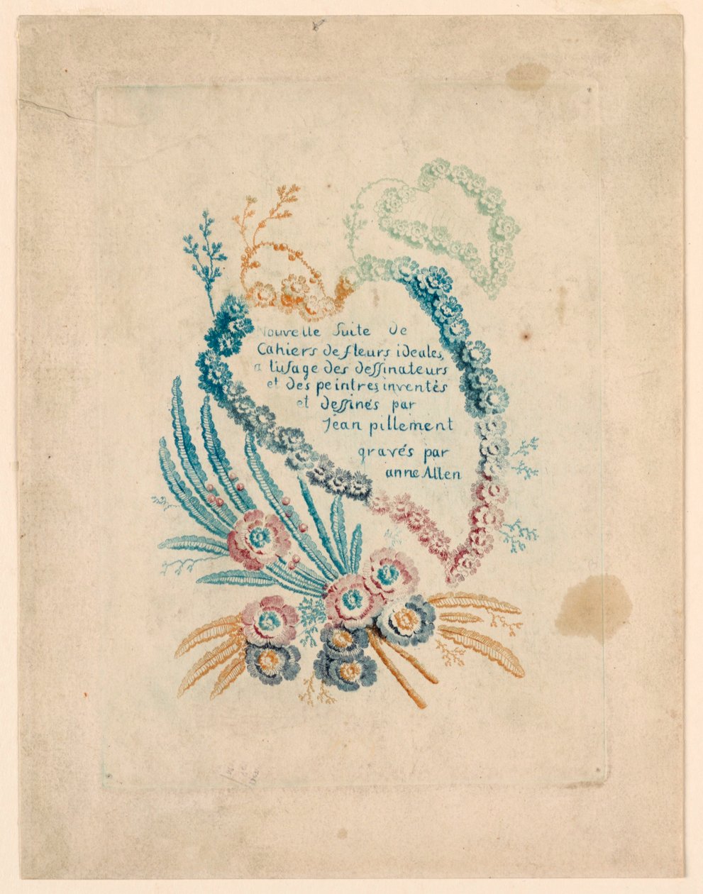 Titelseite für "Nouvelle Suitte de Cahiers de fleurs idéales" von Jean Baptiste Pillement