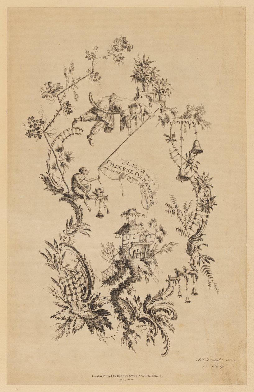 Titelseite, aus "Ein neues Buch chinesischer Ornamente" von Jean Baptiste Pillement