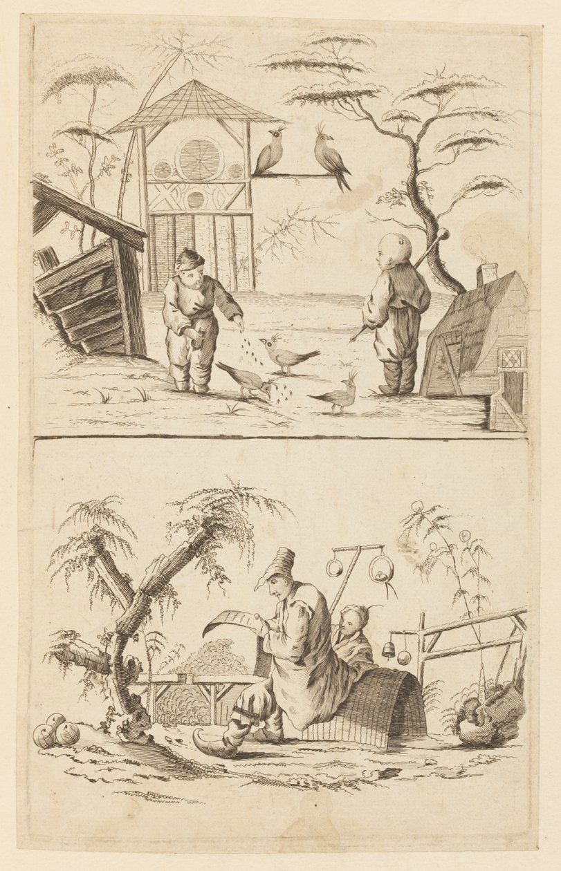 Zwei chinesische Szenen von Jean Baptiste Pillement