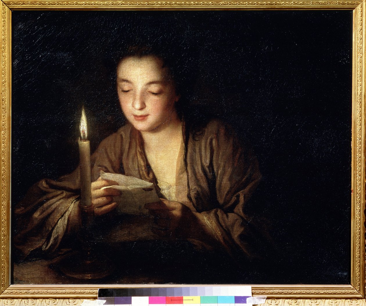 Mädchen mit Kerze von Jean Baptiste Santerre