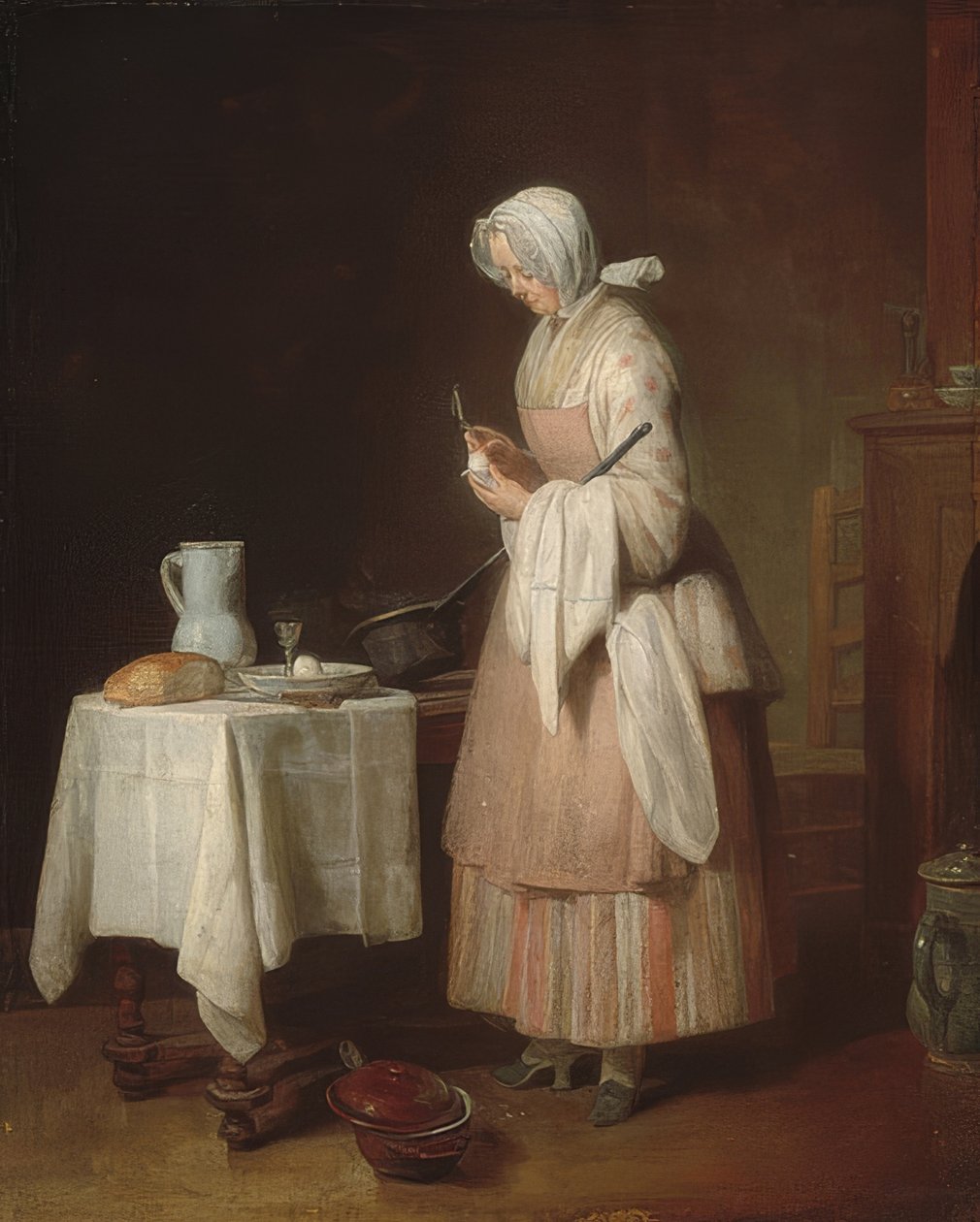 Die aufmerksame Krankenschwester von Jean-Baptiste Simeon Chardin