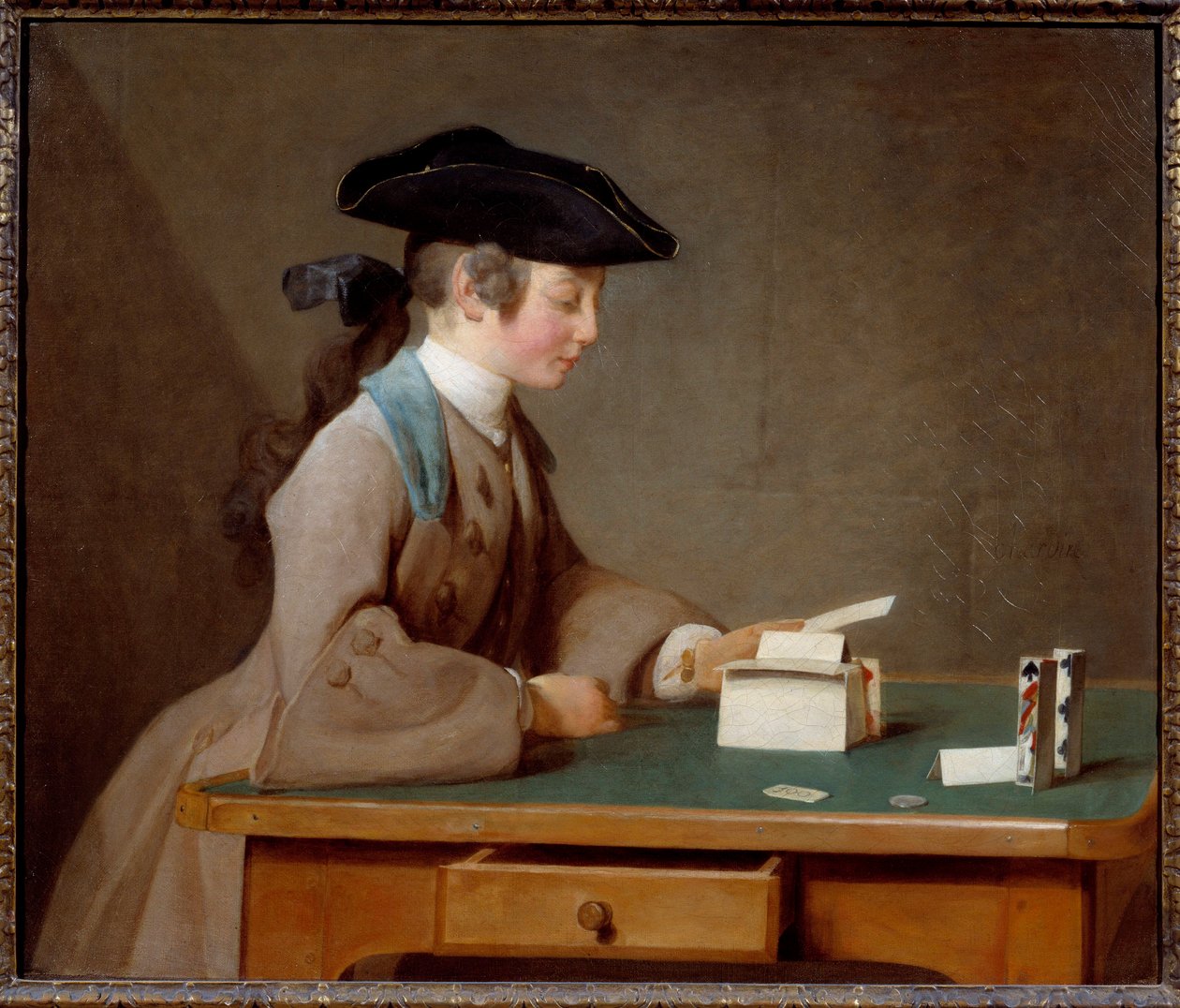 Das Kartenhaus oder der Sohn von Monsieur Le Noir von Jean Baptiste Simeon Chardin