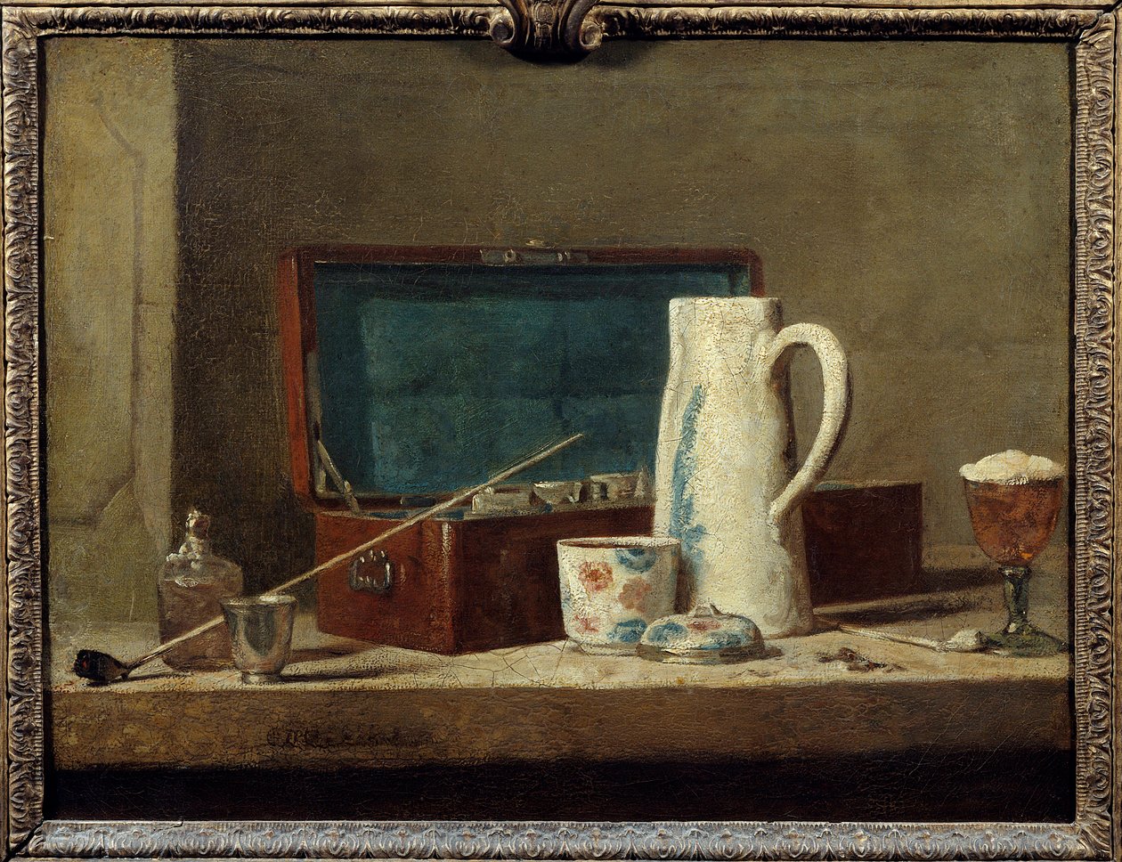 Pfeifen und Vase zum Trinken oder Rauchen von Jean Baptiste Simeon Chardin