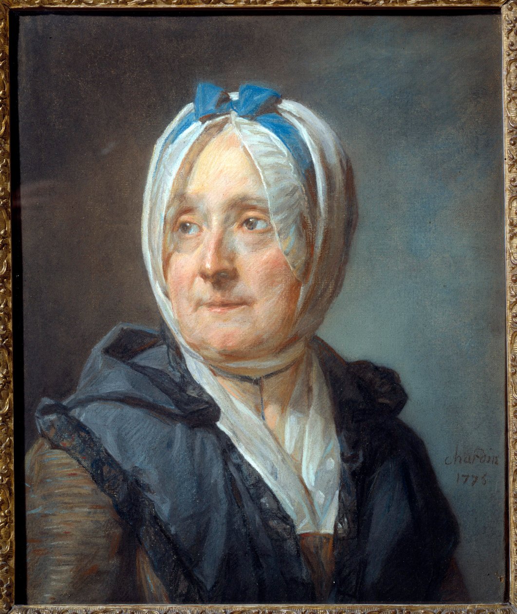 Porträt von Madame Chardin, geb. Françoise Marguerite Pouget (1707-1791). Pastellgemälde von Jean Baptiste Siméon Chardin (1699-1779) 1775 von Jean Baptiste Simeon Chardin