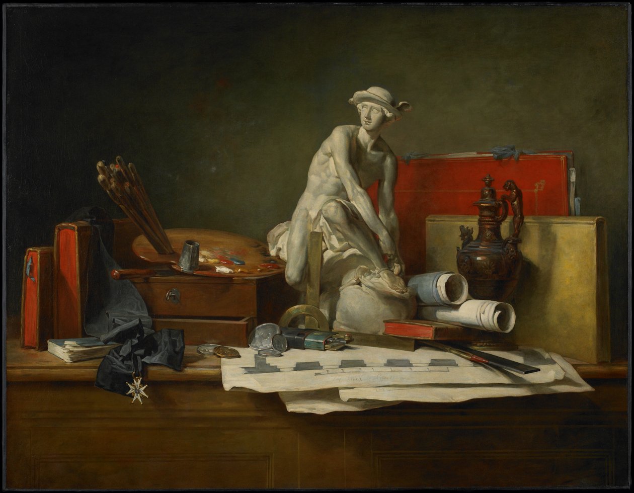 Die Attribute der Künste und die Belohnungen, die ihnen zuteil werden von Jean Baptiste Simeon Chardin