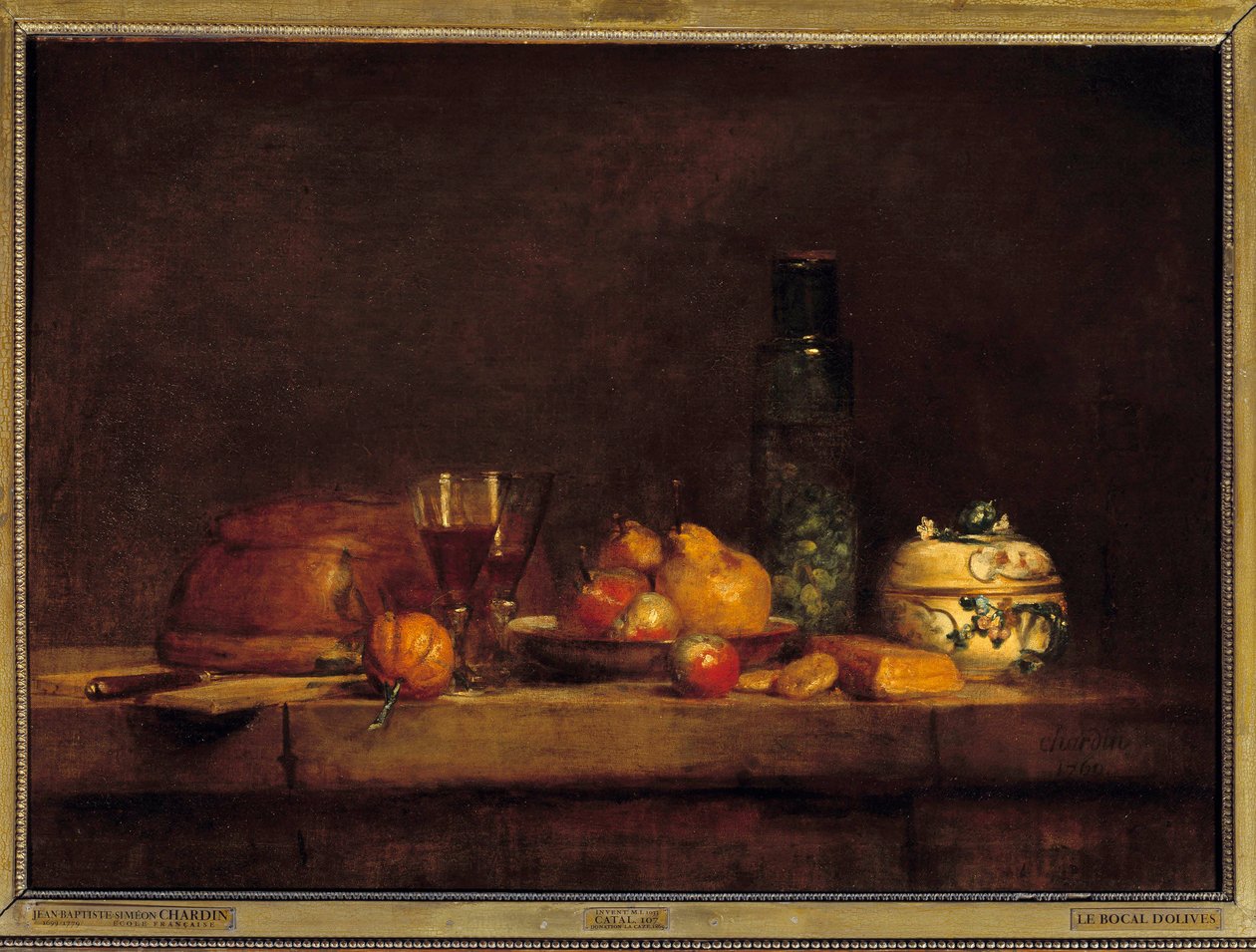 Das Olivenglas, Gemälde von Jean Simeon Chardin von Jean Baptiste Simeon Chardin