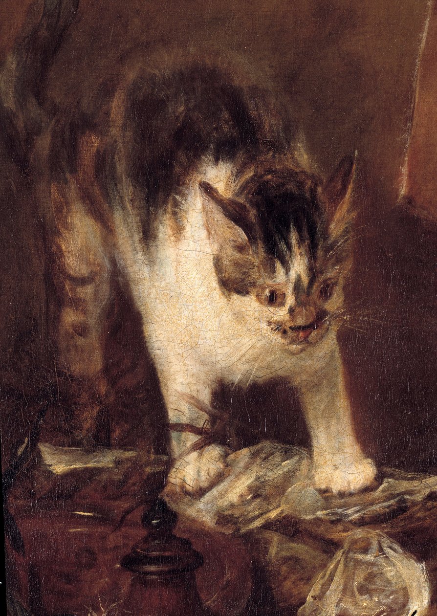 Das Stillleben mit Rochen, Fischen, Austern und Krug (Detail). Gemälde von Jean Baptiste Simeon Chardin (1699-1779) 1727. Paris, Louvre Museum von Jean Baptiste Simeon Chardin