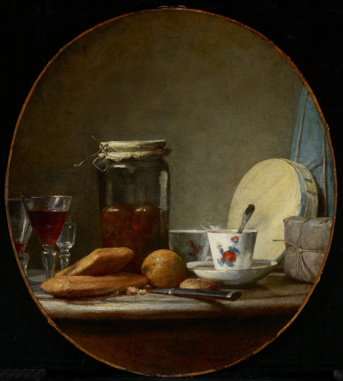 Glas mit Aprikosen von Jean Baptiste Simeon Chardin