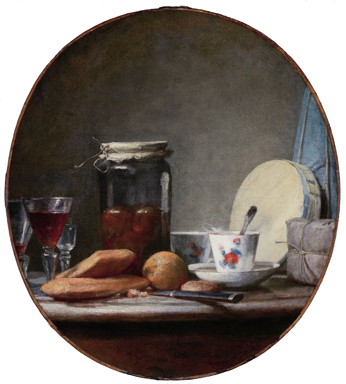 Glas mit Aprikosen von Jean Baptiste Simeon Chardin
