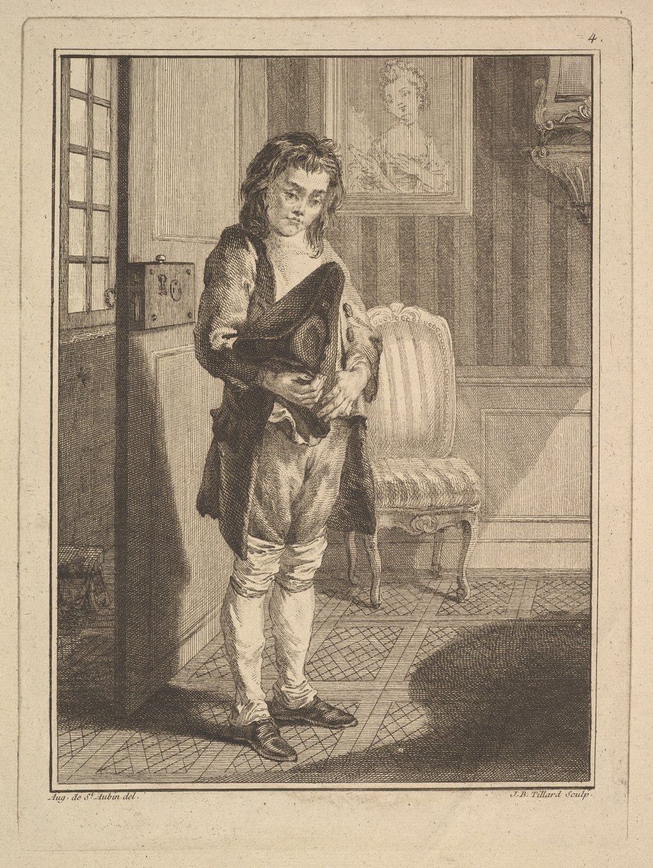 Décrotteur Schuhputzer, aus Mes gens, ou Les commissionnaires ultramontains au servi..., 1766-70 von Jean Baptiste Tillard