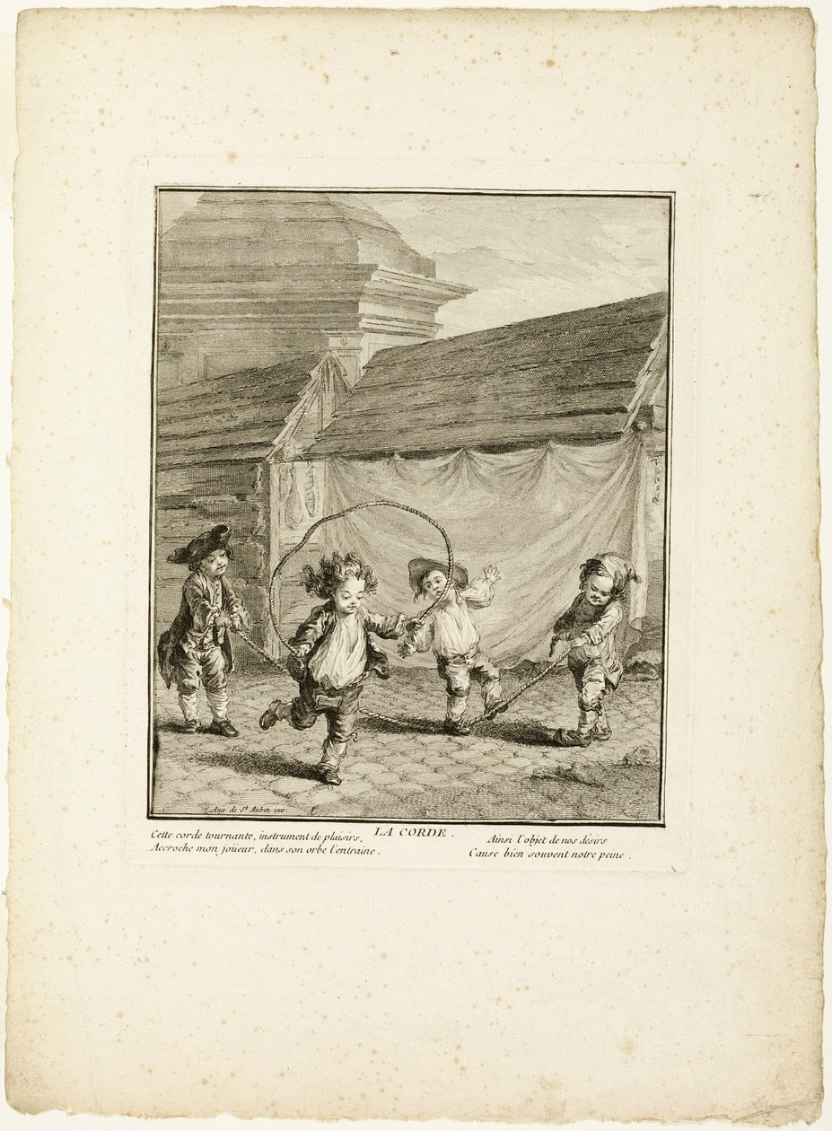 Seilspringen, aus Die Spiele der Gassenjungen von Paris von Jean Baptiste Tilliard I