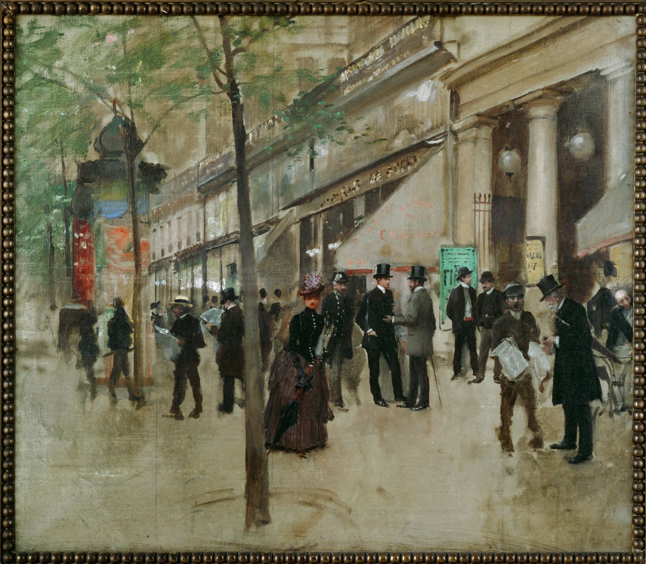 Der Boulevard vor dem Théâtre des Variétés, Paris von Jean Beraud