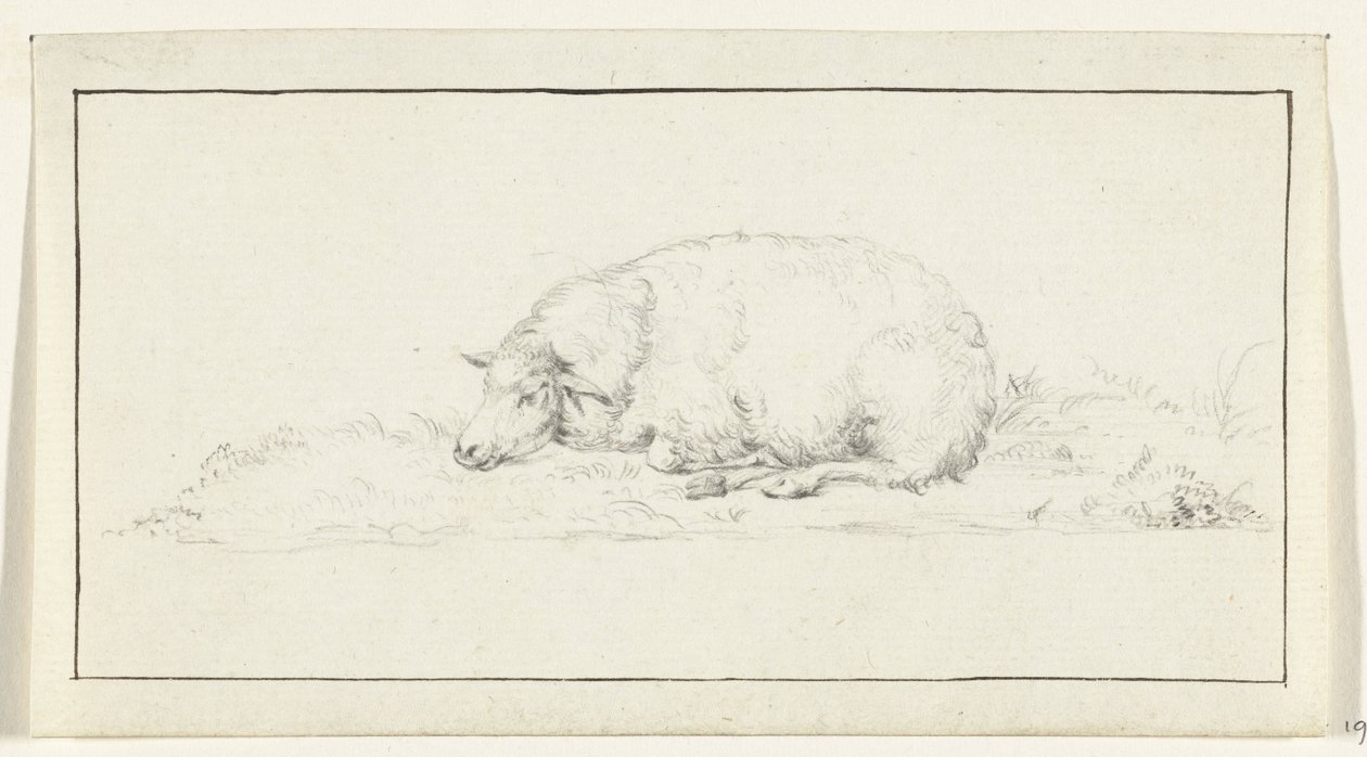 Liegendes Schaf, nach links von Jean Bernard
