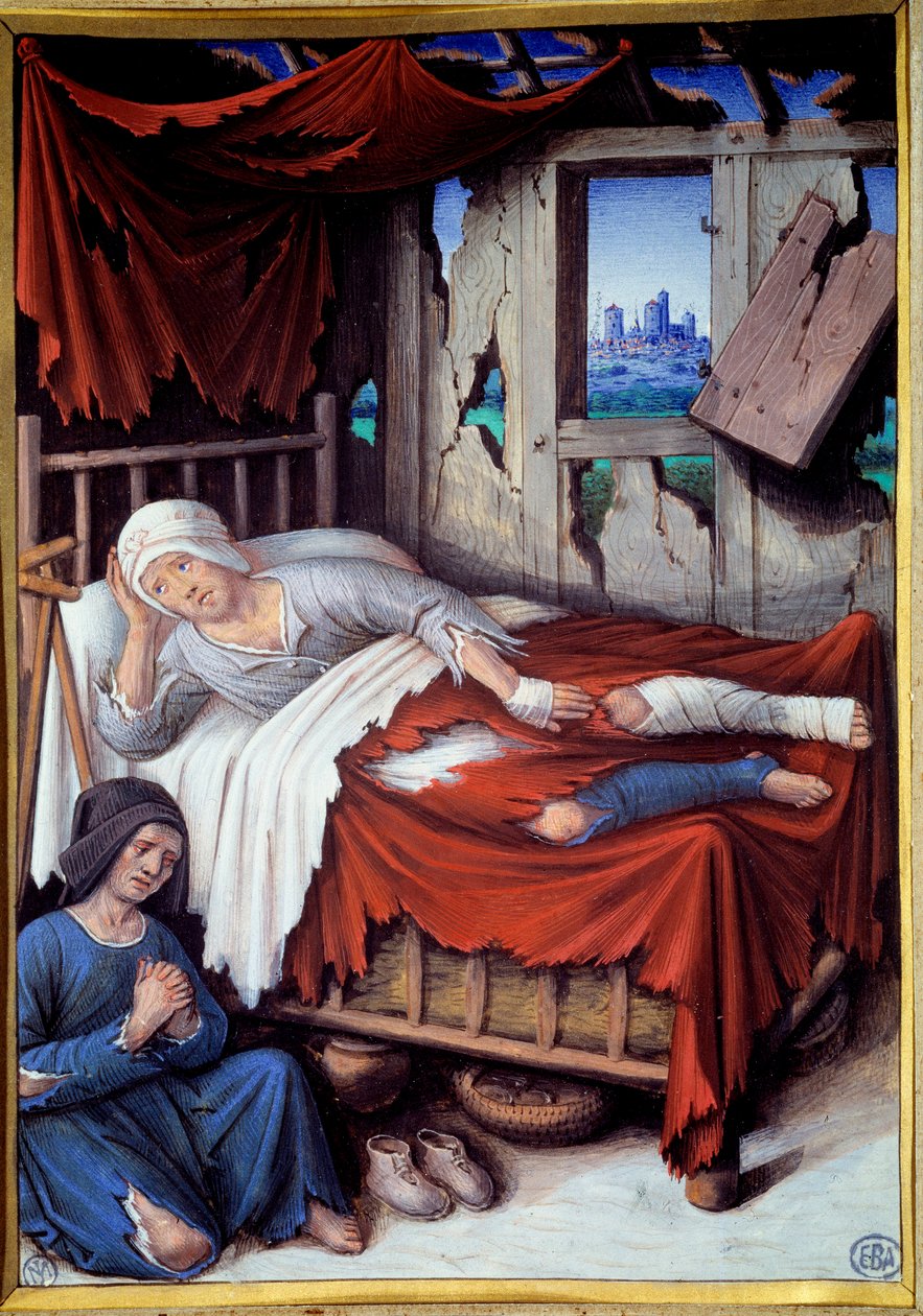 Der Tod eines armen Mannes von Jean Bourdichon