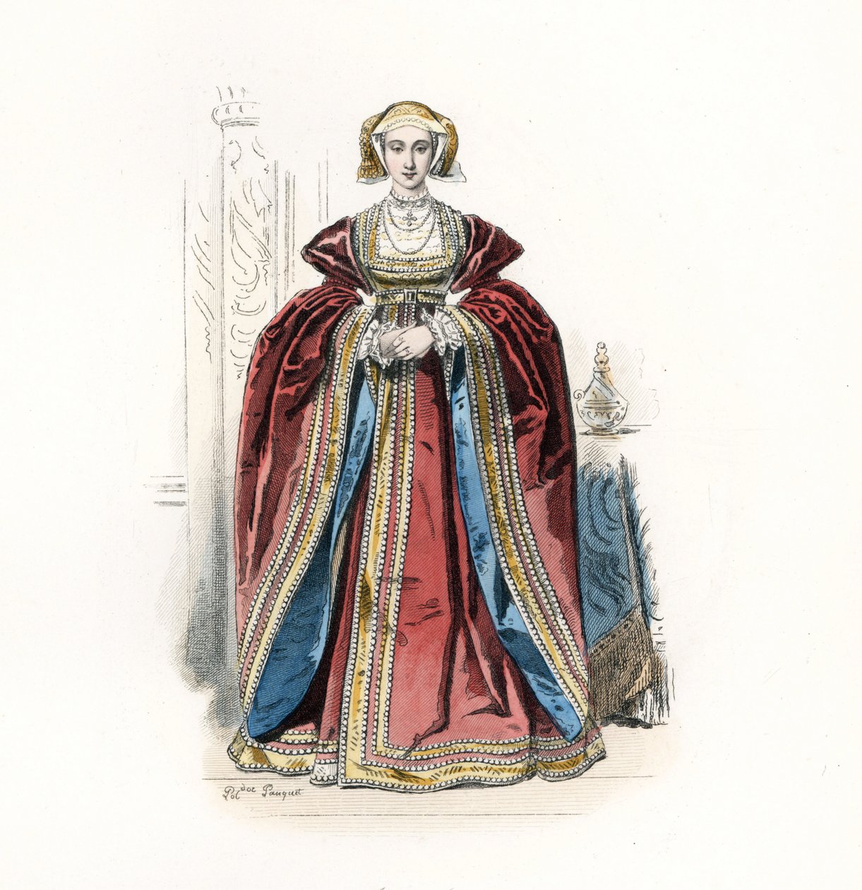 Anne von Kleve, Frau von König Heinrich VIII. von England, nach Hans Holbein von Jean Charles (1800 79) Pauquet