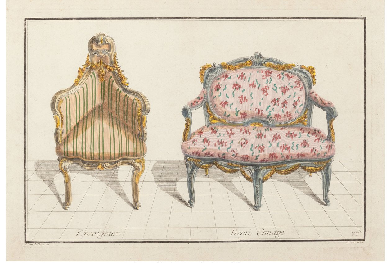 Encoignure, Demi Canapé. Nouvelle Iconologie Historique ou Attributs Hieroglyphiques, ca. 1768 von Jean Charles Delafosse