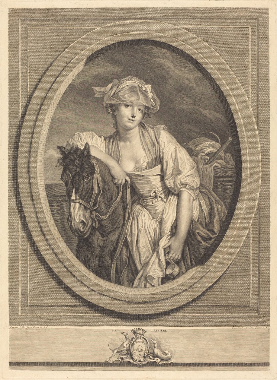 Die Milchfrau von Jean Charles Levasseur after Jean Baptiste Greuze