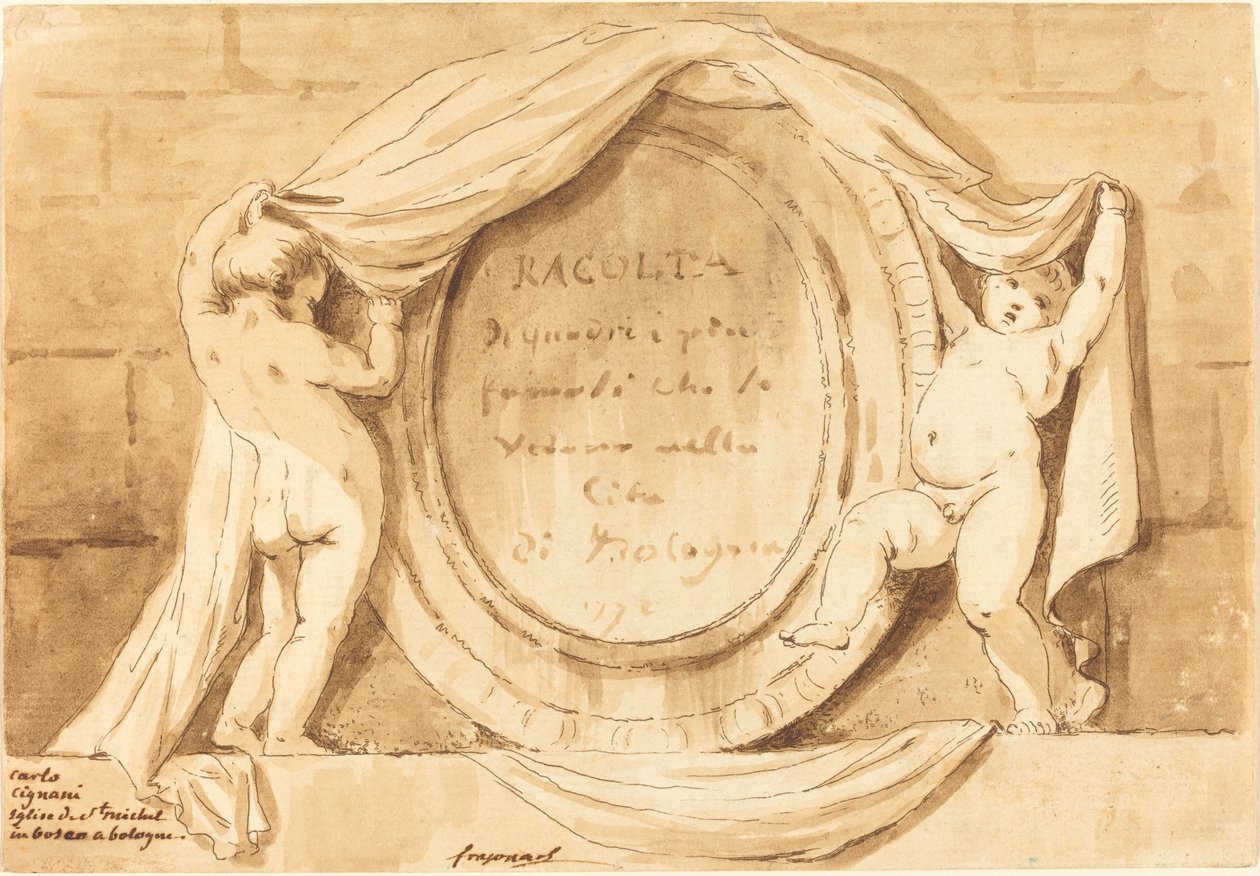 Titelseite: Ovales Design aus der Kirche San Michele de Bosco, Bologna von Jean Claude Richard de Saint Non after Jean Honoré Fragonard after Carlo Cignani