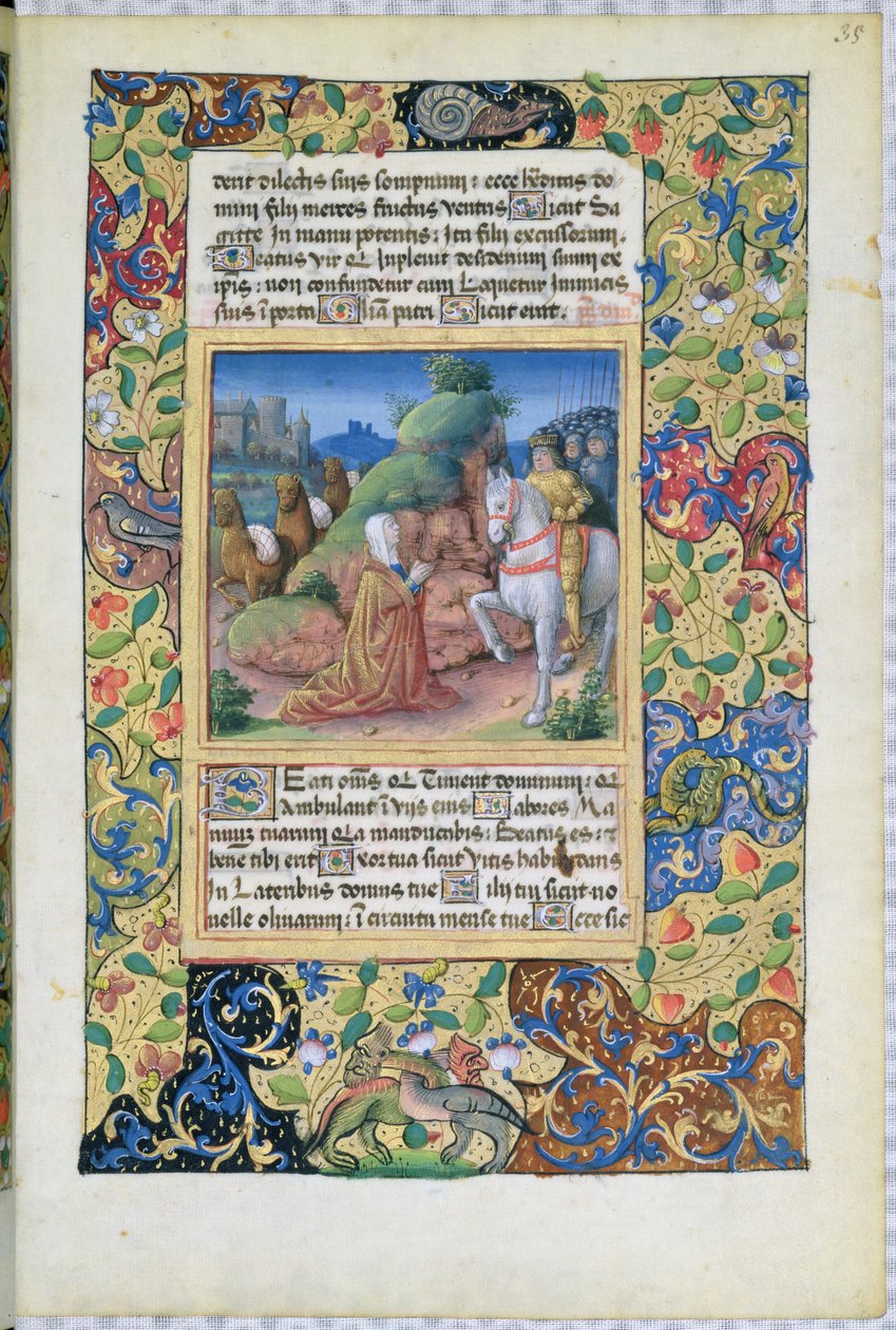 Das Treffen von Abigail und David, aus dem Stundenbuch von Louis d