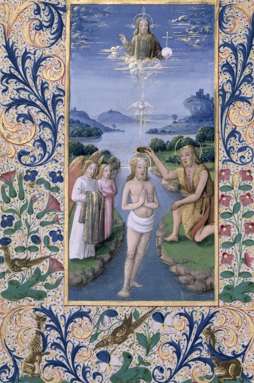 Ms Lat. Q.v.I.126 f.88v Taufe Christi, aus dem 