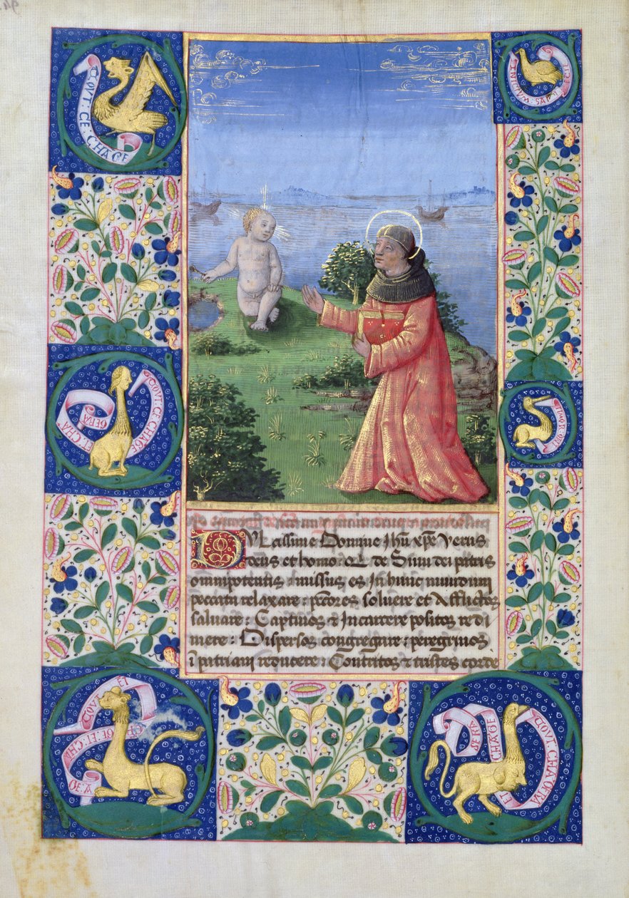 Louis von Orleans (1462-1515) betet vor dem Christuskind, aus dem Stundenbuch von Louis d