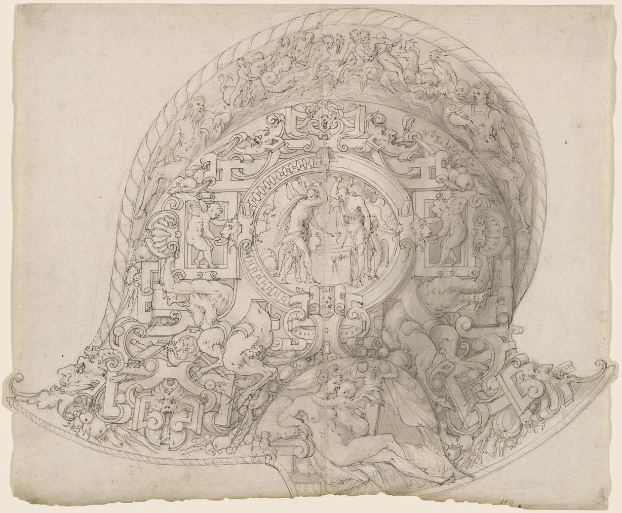 Entwurf für einen Burgonet-Helm von Jean Cousin the Elder