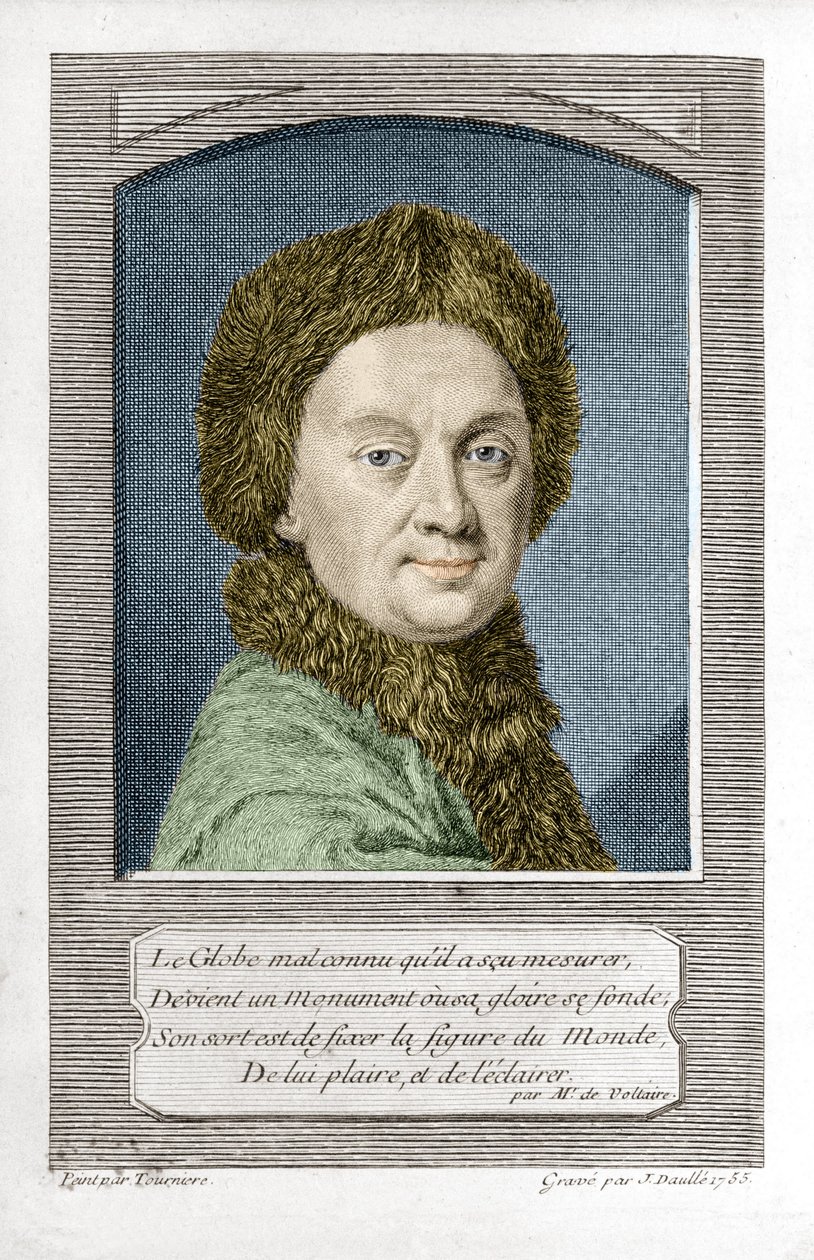 Pierre Louis Moreau de Maupertuis, Astronom (1698 - 1759), graviert von J. Daullé im Jahr 1755 von Jean Daullé