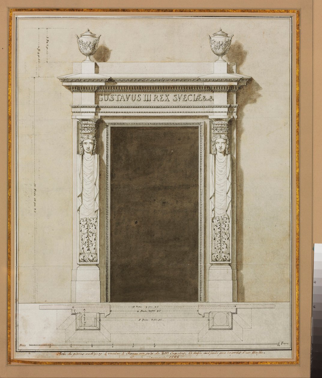 Entwurf für Wanddekorationen für den Salon de Compagnie von Jean Desmosthene (attr. to) Dugourc