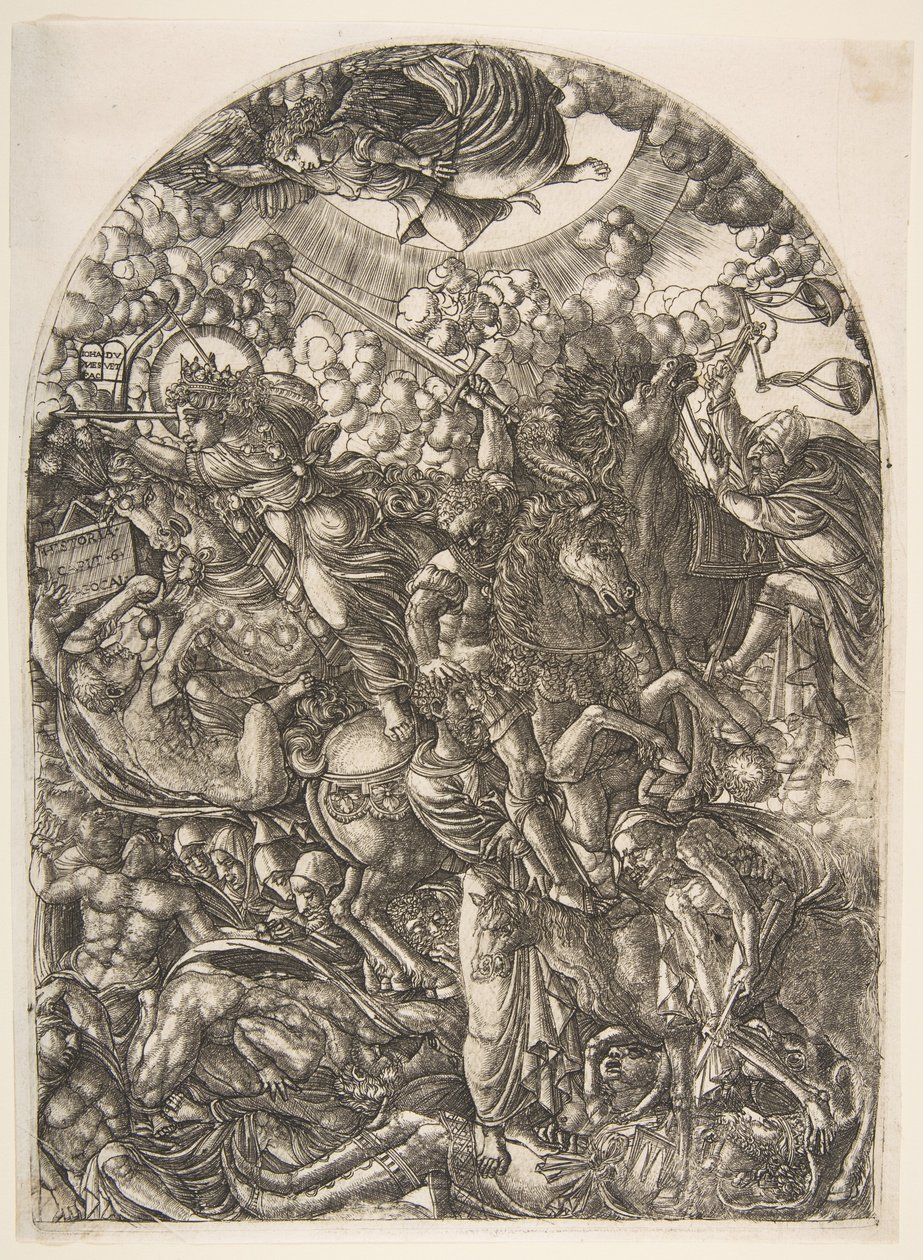 Johannes sieht die vier Reiter, aus der Apokalypse von Jean Duvet