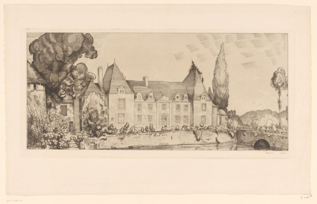 Zicht op een kasteel aan het water von Jean Emile Laboureur (signed by artist)