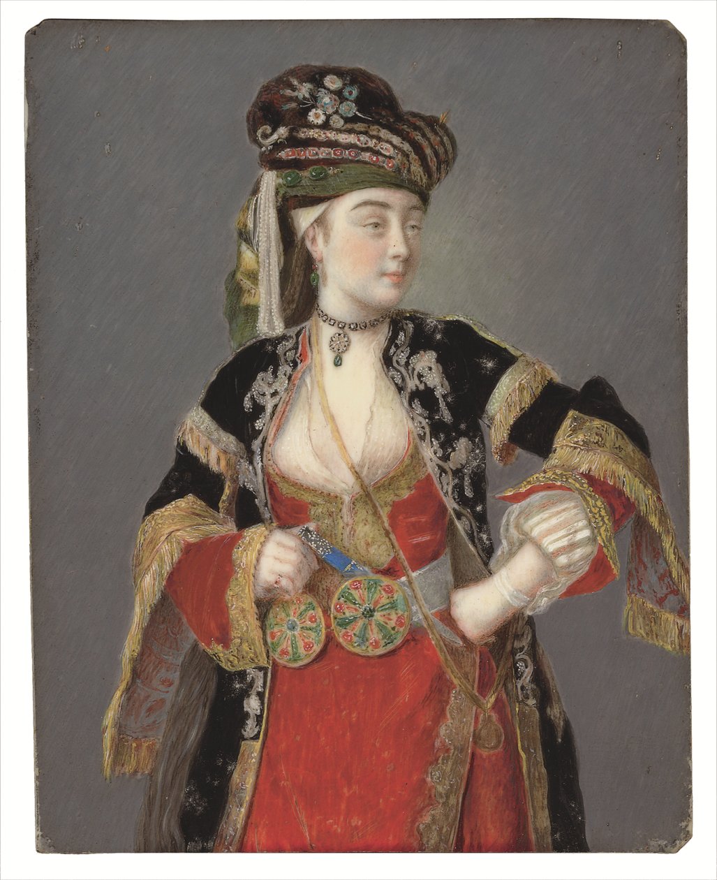 Vermutetes Porträt von Laura Tarsi in türkischer Kleidung von Jean Étienne Liotard