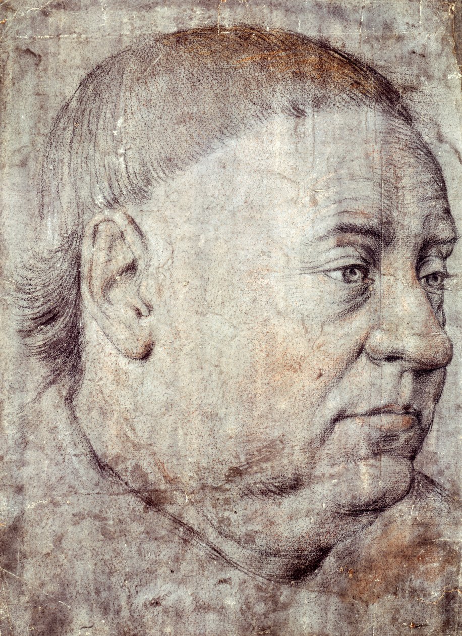 Zeichnung für das Porträt von Guillaume Jouvenel des Ursins, Kanzler von Karl VII. von Jean Fouquet (circa 1415-circa 1481) von Jean Fouquet