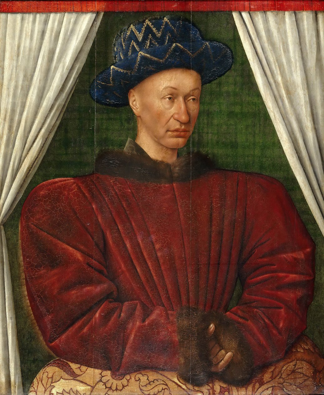 Porträt von König Karl VII. von Frankreich, 1445-1450 von Jean Fouquet