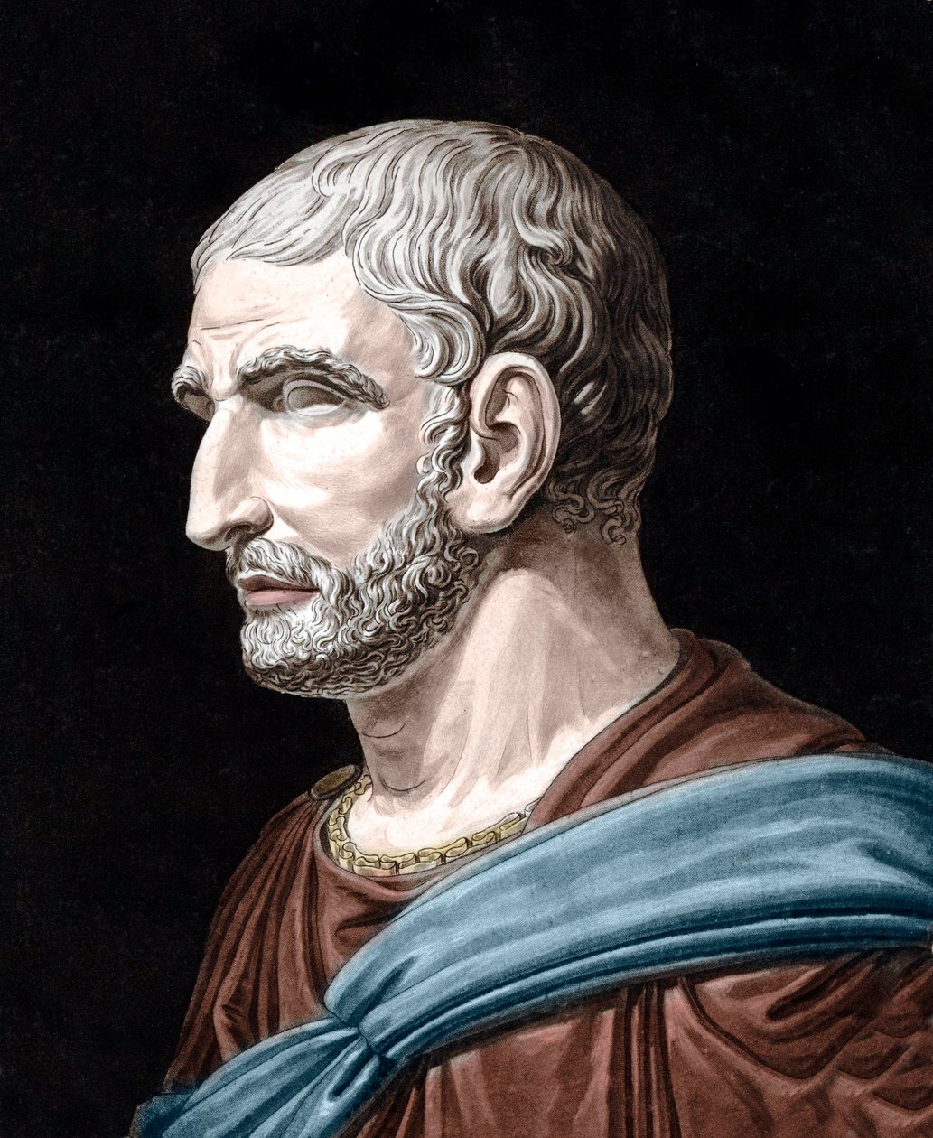 Porträt von Lucius Junius Brutus - legendärer Gründer der Römischen Republik - Gravur von Jean François Janinet von Jean Francois (after) Janinet