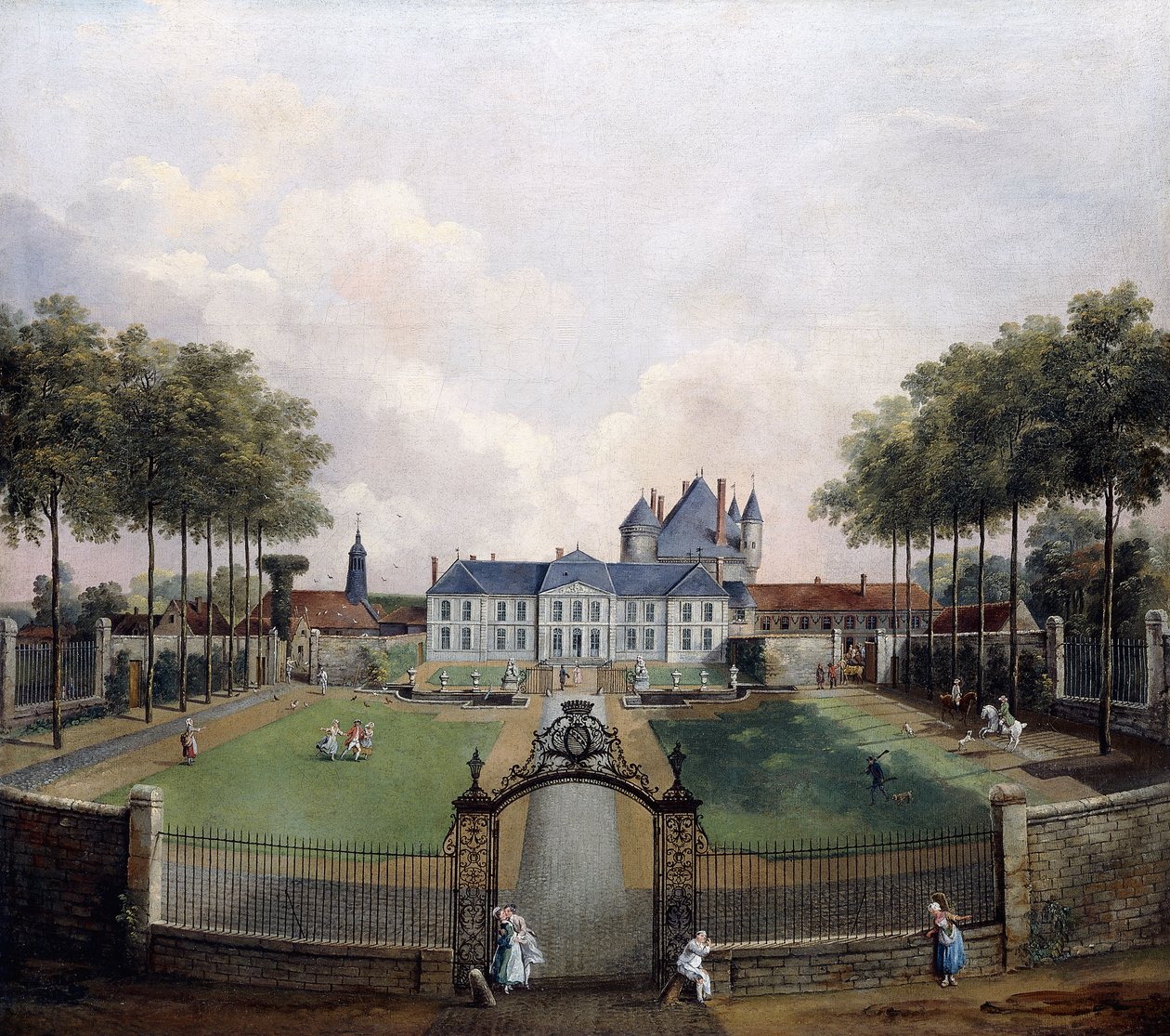 Ansichten des Château de Mousseaux und seiner Gärten von Jean Francois Hue