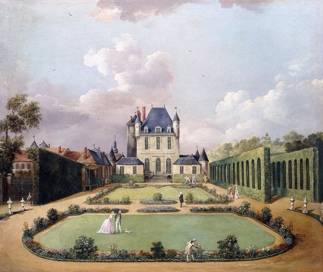 Ansichten des Château de Mousseaux und seiner Gärten von Jean Francois Hue