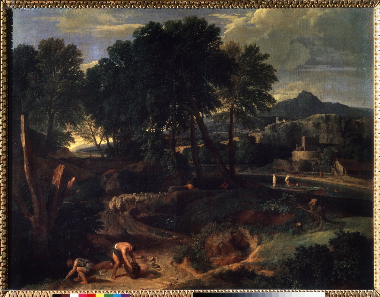 Landschaft mit Schafherde auf der Straße von Jean Francois I Millet