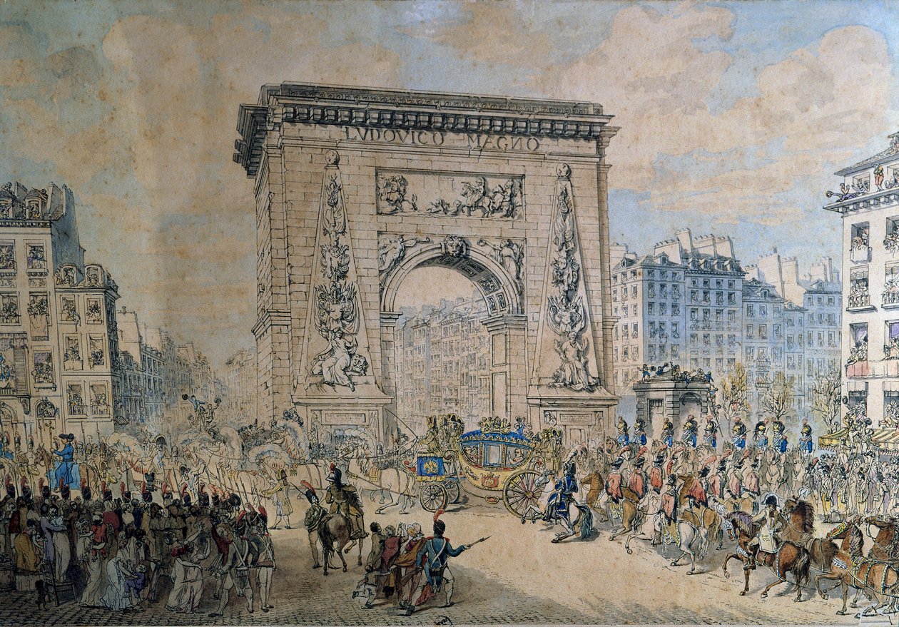 Einzug von Pius VII. (Luigi Barnaba Chiaramonti, Papst unter dem Namen Pius VII. oder Pio VII.) von Jean Francois Leleu