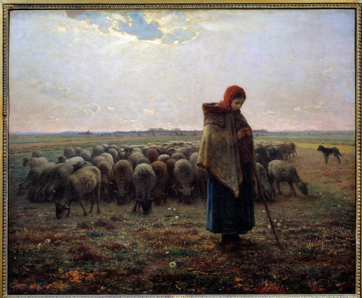 Der große Hirte und seine Schafe von Jean Francois Millet