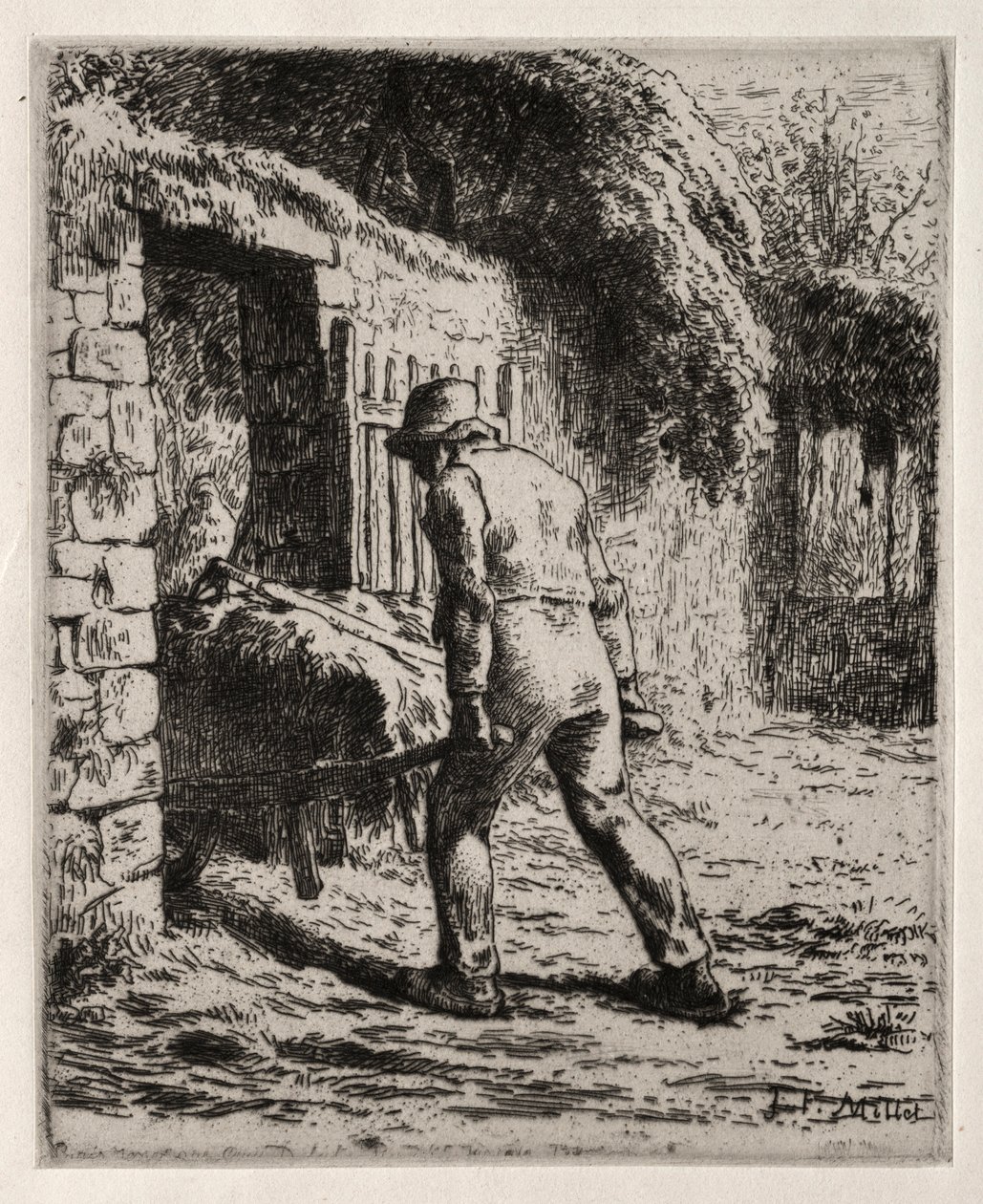 Bauer kehrt vom Misthaufen zurück, 1855-1856 von Jean Francois Millet