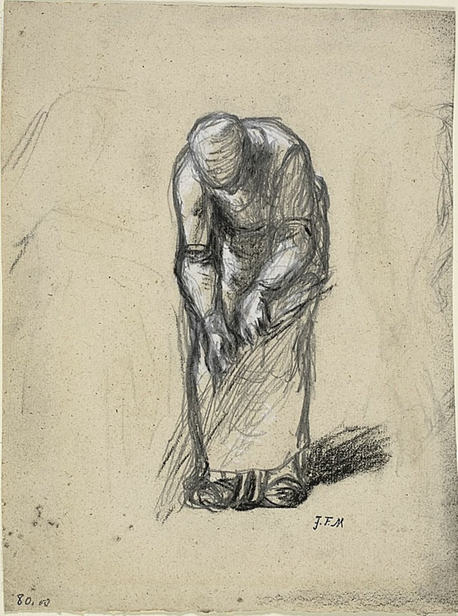 Studie zum Flachszupfen von Jean Francois Millet