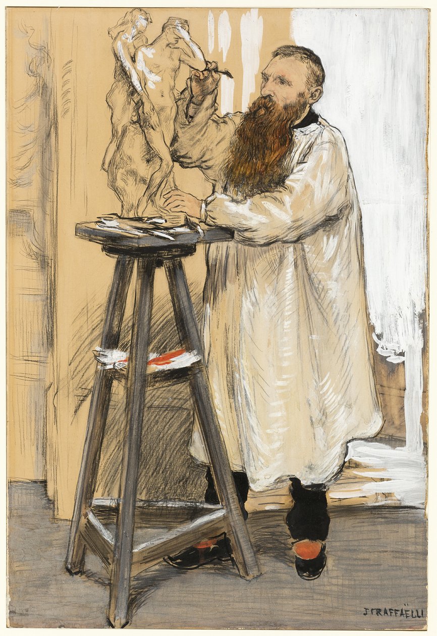 Porträt des Bildhauers Auguste Rodin in seinem Atelier von Jean-Francois Rafaelli