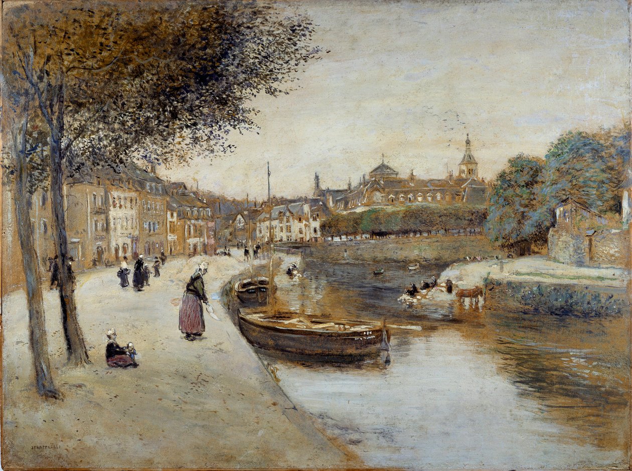 Ein Kanal in Quimperle von Jean Francois Raffaelli