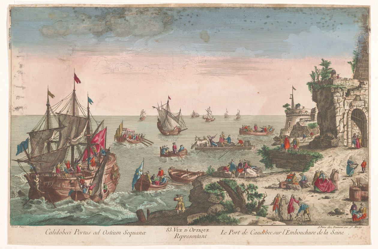 Ansicht des Hafens von Caudebec an der Mündung der Seine von Jean François Daumont