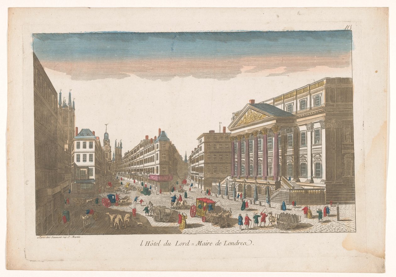 Ansicht des Mansion House in London von Jean François Daumont